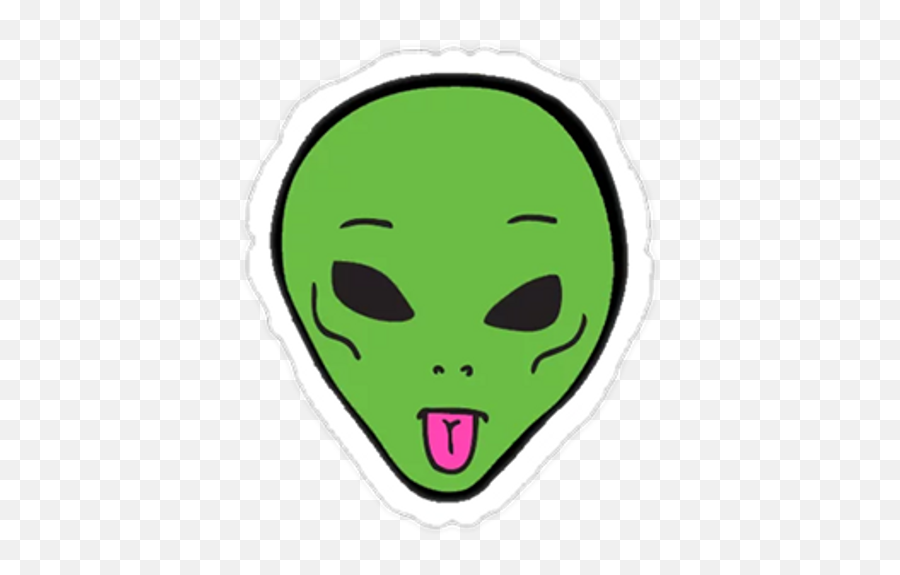 Ripndip Lord Alien Head Sticker - Sticker Mania Rip N Dip Alien Pillow Emoji,Yamalans White Anime Emoticon Mouth Muffle