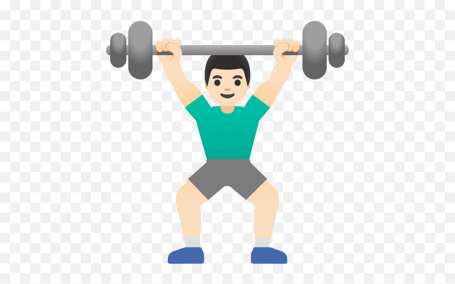 U200d Male Weightlifter With Light Skin Tone - Persona Levantando Pesas Png Emoji,Light Teal Emojis