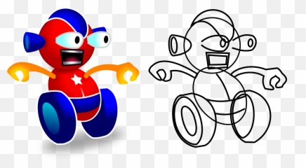 Drawing Cartoon Cute Robot Free Image - Tekerlekli Robot Çizimi Emoji,Cute Robot Emotions
