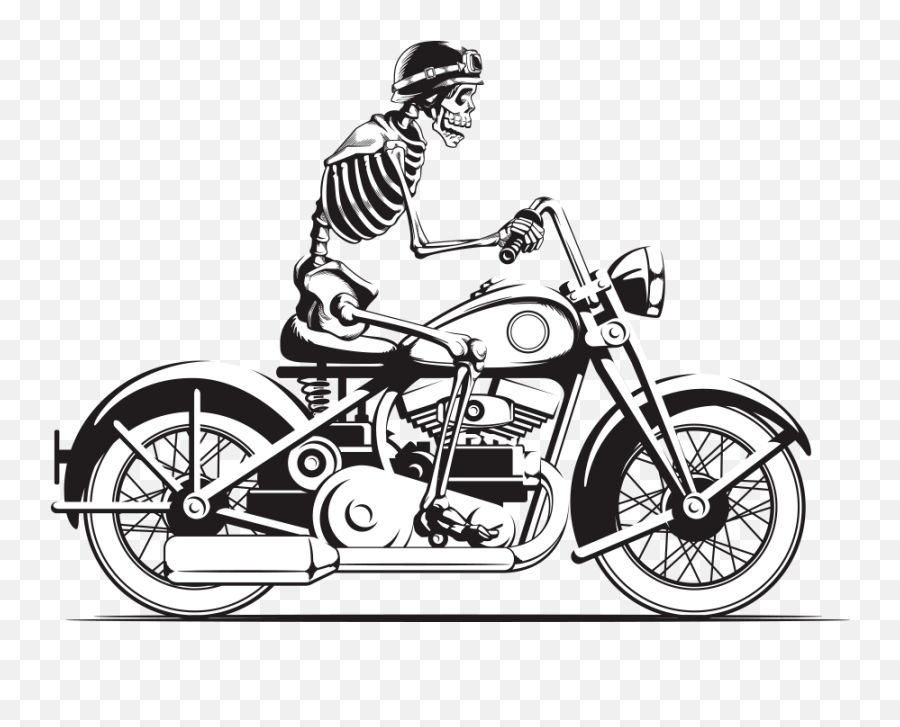 Download Helmet Skull Photography - Skeleton On A Motorcycle Emoji,Motorcycle Emoticon