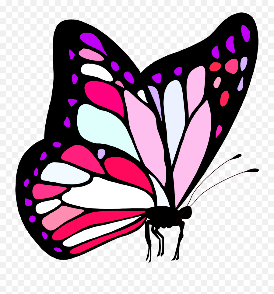 Butterfly Pink Cute Drawing Free Image Download - Dibujos De Mariposas Png Emoji,Facebook Status Emoticon, Butterfly