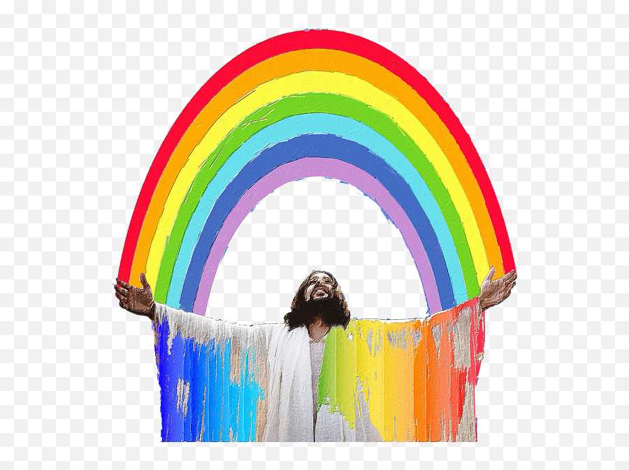 Rainbow Jesus Christian Lgbtq Christian - Jesus Artwork Lgbtq Emoji,Emotion Art Abstract Pride