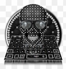 Diamond Black Skull Keyboard Theme - Dot Emoji,Black Emojis Android