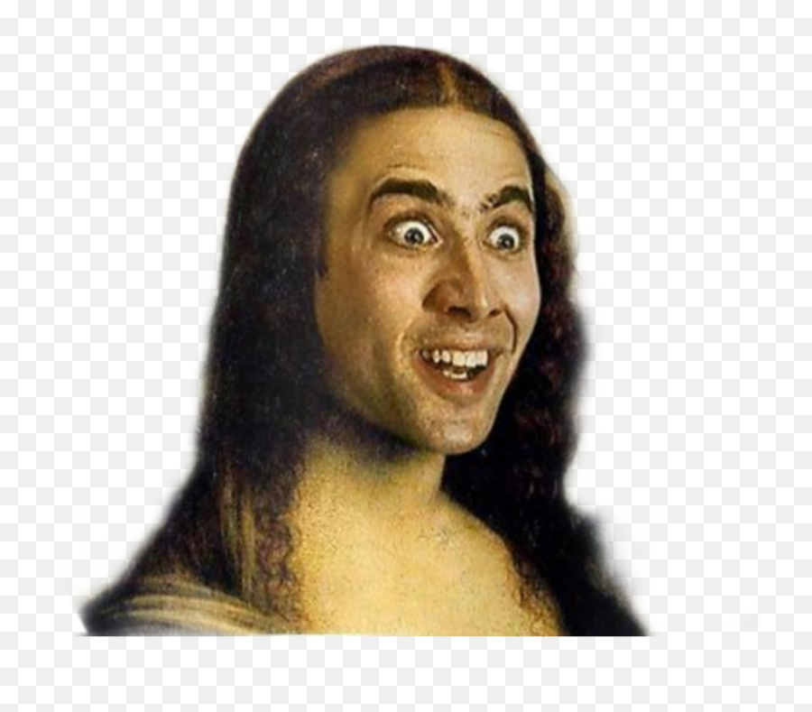 Arte Monalisa Aesthetic Meme Sticker - Hair Design Emoji,Nicolas Cage Emoji