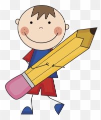 Boy With Pencil Clipart Transparent Png - School Scrappin Doodles Clipart Emoji,Paper Pencil Emoji