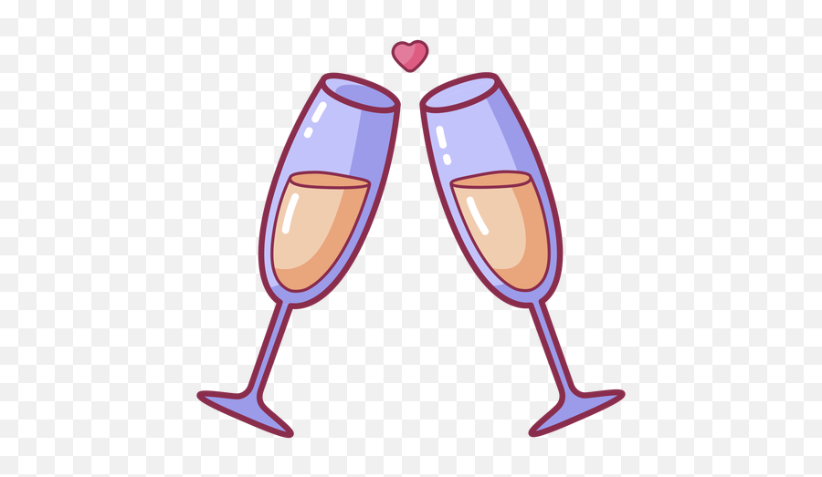 Valentine Cheers Heart Bubble Colored - Silhueta Taça Champanhe Png Emoji,Cheers Emoji