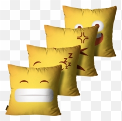 Kit Com 4 Almofadas Emojis Amarelo - Almofada De Natal Verde,Emoji Pillow Kit