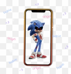 Sonic The Hedgehog Exe Sticker - Black Iphone Mobile Frame Png Emoji,Angel Emoji Phone Case