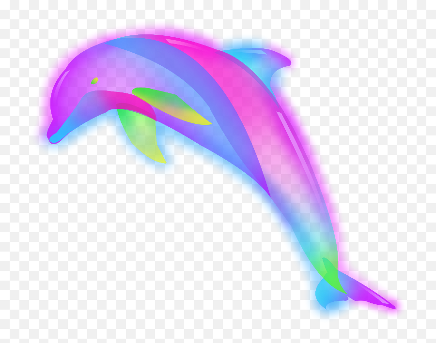 Ftestickers Dolphin Neon Luminous - Dolphin Neon Png Transparent Emoji,Dolphin Emoji Android