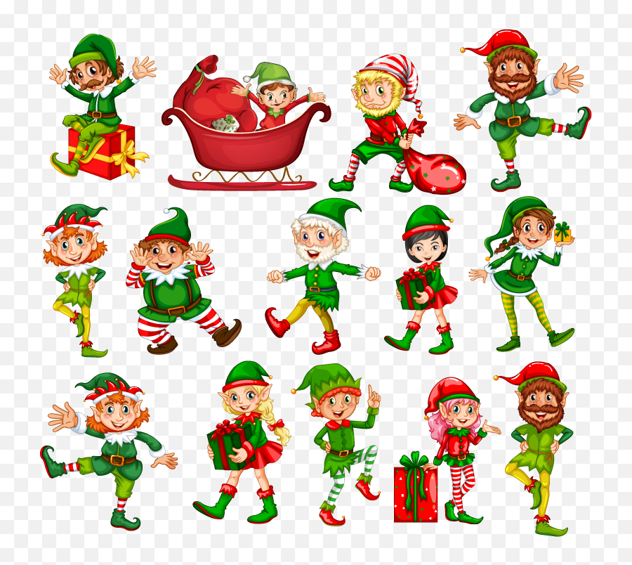 Elf Elves Gnome Gnomes Sticker - Christmas Elf Vector Png Emoji,Gnome Child Emoji