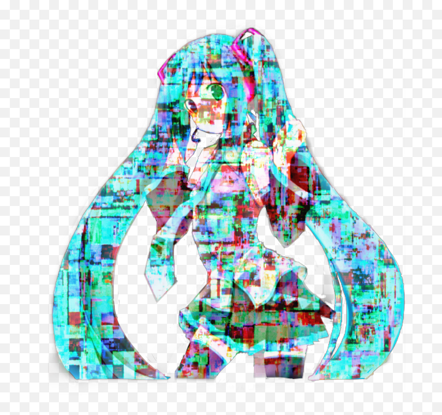 Glitchcore Scenecore Miku Sticker By Emoji,Miku Emoji