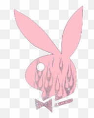 Playboy Bunny Flames Pink Sticker - Playboy Bunny Pink Aesthetic Emoji,Playboy Bunny Emoji