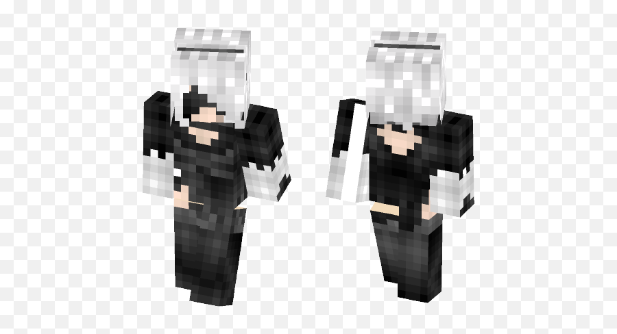 Nier Automata 2b Minecraft Skin - Rick Grimes Minecraft Skin Emoji,No Emotions Comic Nier