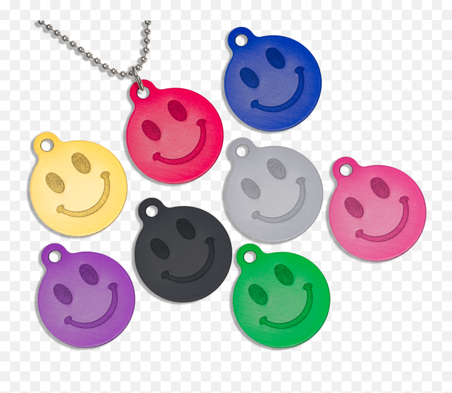 Round Smiley Face Aluminum Necklace Id - Happy Emoji,Carry On Emoticon