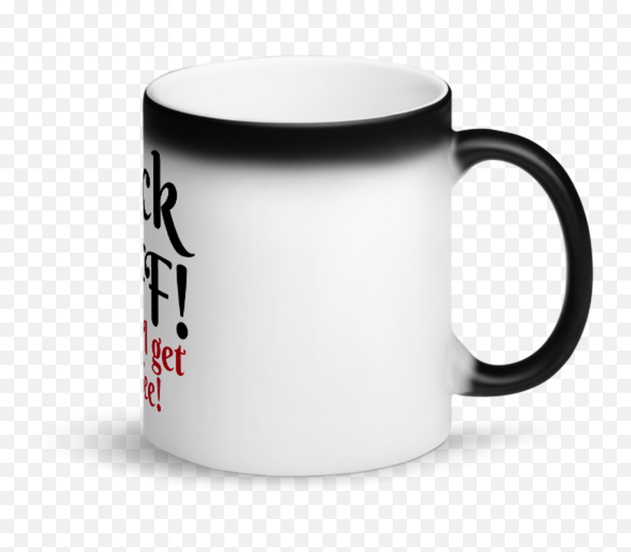 Fuck Off Matte Black Magic Mug - Magic Mug Logo Emoji,Mocking Emoticon Black White