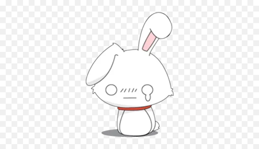 Bunny Whatsapp Stickers - Stickers Cloud Emoji,Rabbit Emoticon Transparent Black And White
