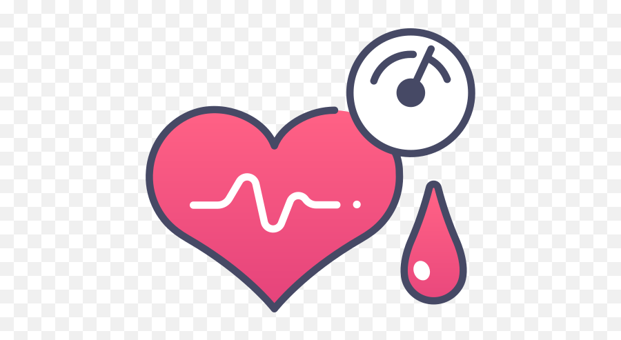 Blood Health Heart Hypertension Medical Pressure Pulse - Blood Diseases Icon Png Emoji,Blood Pressure Emoji
