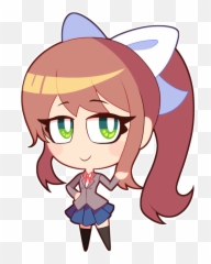 Smug Chibi Monika Ddlc - Monika Head Chibi Ddlc Emoji,Deviantart Emoticon Plz