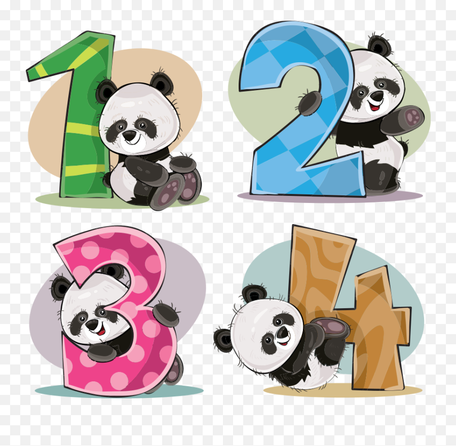 Panda Numbers Illustration Wall Art Emoji,Imagenes Emojis Animados