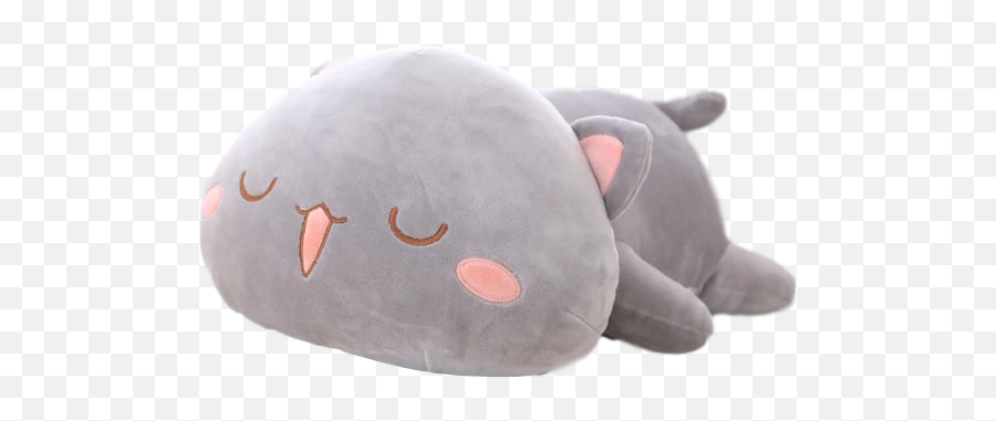 Kawaii Lying Cat Plush 4 Variants 3 Sizes - 14u2033 35 Cm Gray Sleepy Emoji,Lying On Floor Cat Emoji