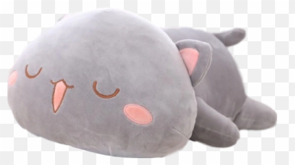 Kawaii Lying Cat Plush 4 Variants 3 Sizes - 14u2033 35 Cm Gray Sleepy Emoji,Lying On Floor Cat Emoji
