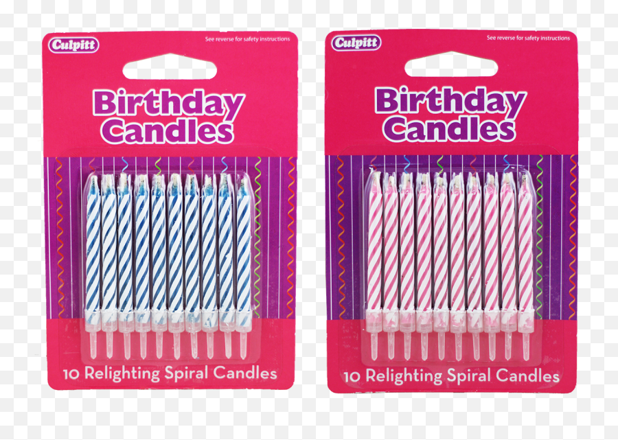 10 Relighting Cake Candles Hang Pack 2 Assorted Colours - Sewing Machine Needle Emoji,Emoji Birthday Candles