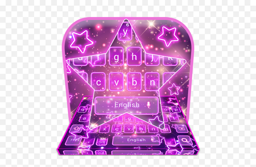 Glitter Sparkling Purple Star Keyboard - Star Theme Keyboard Emoji,Purple Sparkles Emoji