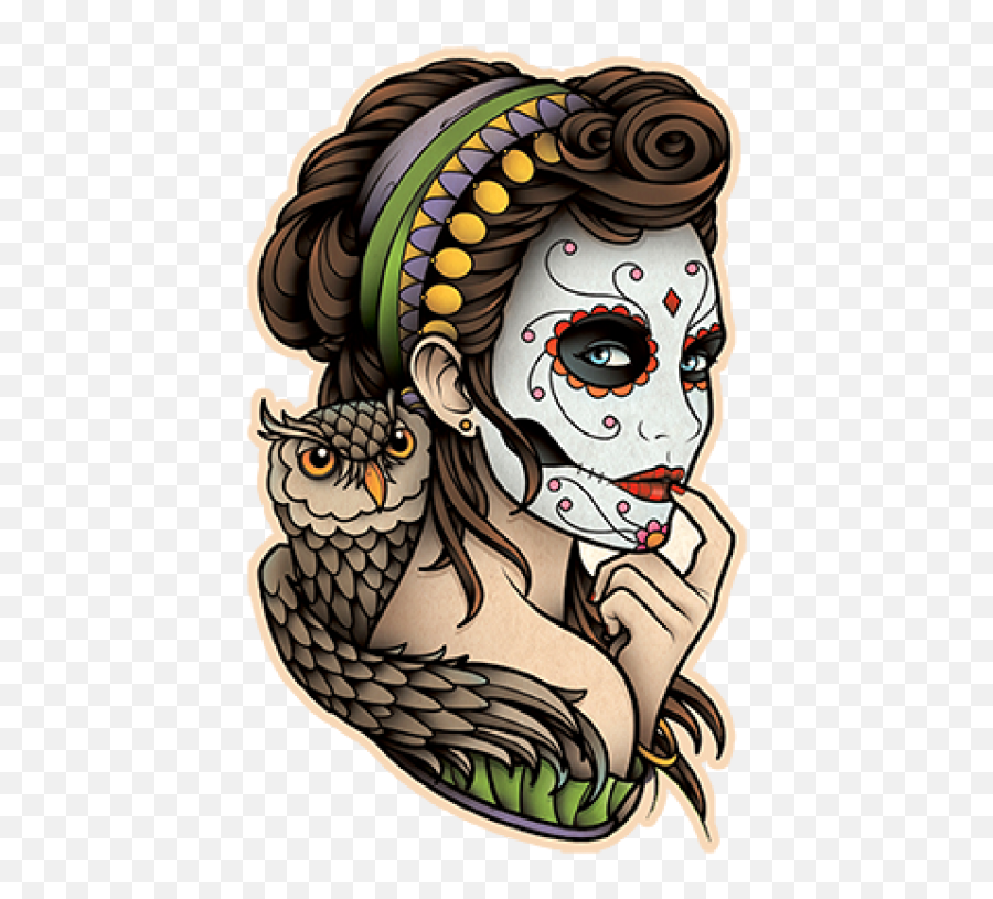 Tattoo Flash La Calavera Catrina Dead - Catrina Mexico Png Tattoo Emoji,Emoticon De Calavera