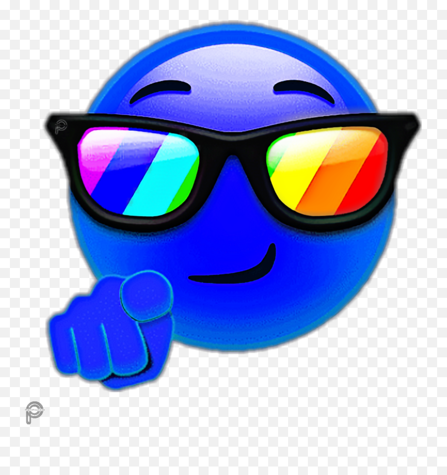 Blue Colorful Emoji Sticker By Pa And Ps Passion - Happy,Emoji With Sunglasses