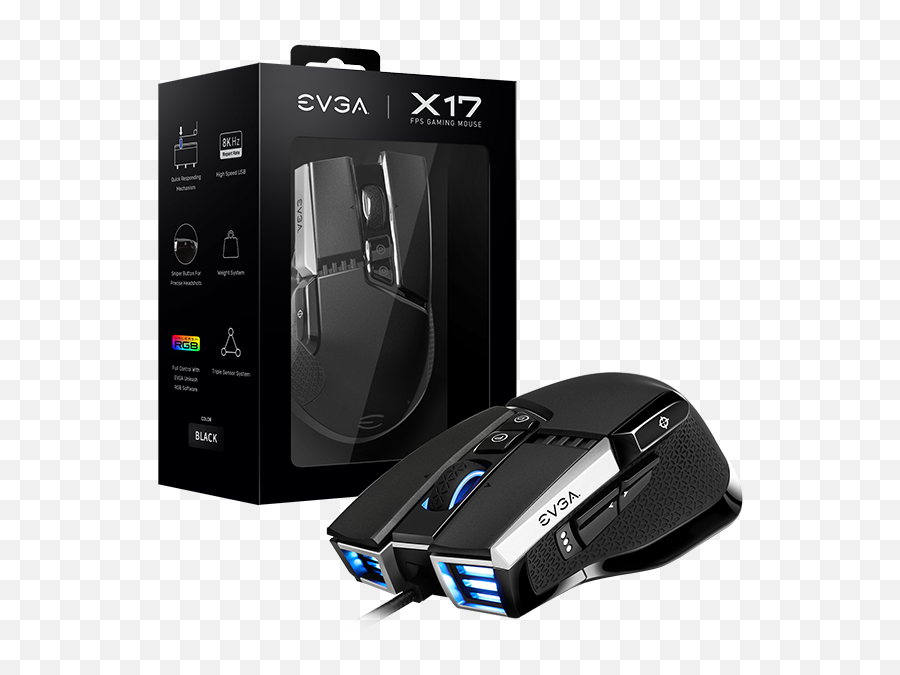 Evga X17 Gaming Mouse Wired Black - Evga X17 Mouse Emoji,Emoticons Not Mause