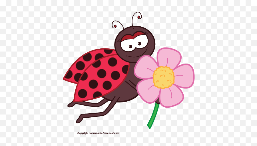 Cute Ladybug Clip Art Cute Ladybug Image Image 8346 - Cute Ladybug In Flower Emoji,Emoticon For A Lady Bug