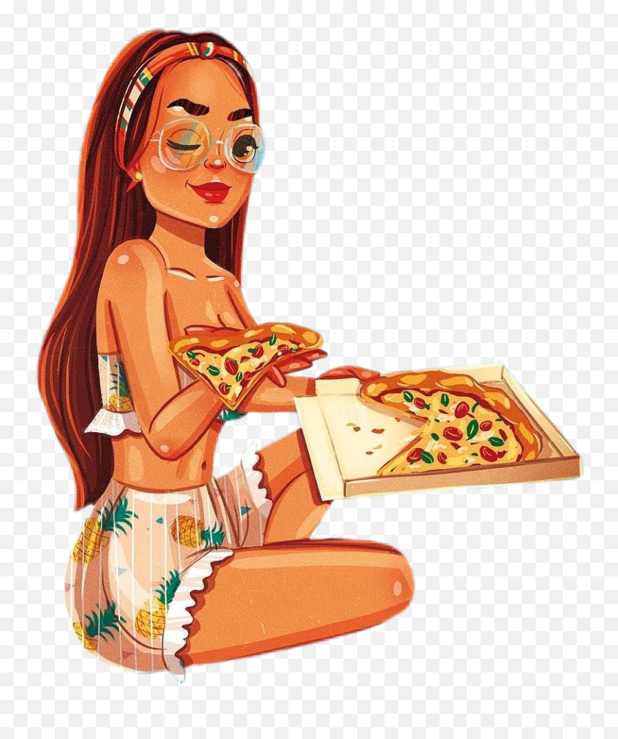 Pizza Sticker Challenge - For Women Emoji,Pizaa Emoji Girl