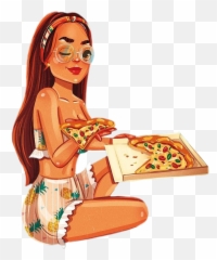 Pizza Sticker Challenge - For Women Emoji,Pizaa Emoji Girl