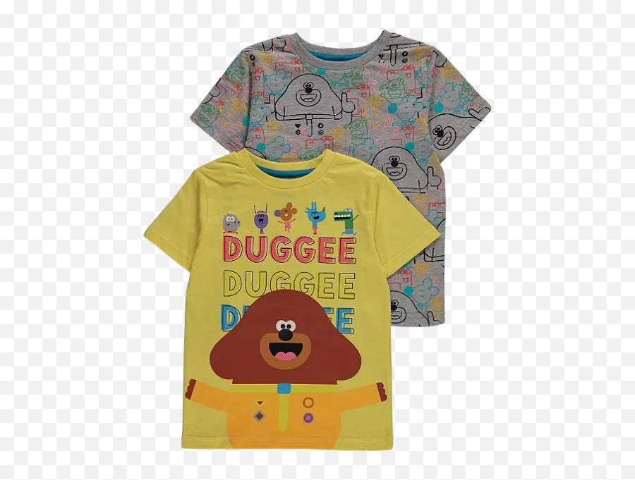 Hey Duggee - Short Sleeve Emoji,Kids Emoticon Slippers Assorted Appliques In Yellow Sizes: S