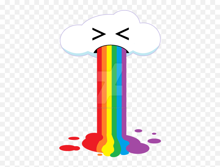 Rainbow Vomiting Png Clipart - Full Size Clipart 5468290 Rainbow Vomit Png Emoji,Puking Girl Smiley Face Emoticon