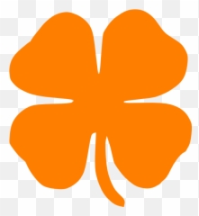 Orange 4 Leaf Clover Clipart - Full Size Clipart 858255 Orange Four Leaf Clover Emoji,St Patrick's Day Emoji