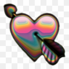 Holo Holographic Heart Hearts Arrow - Iphone Heart With Arrow Emoji,Heart With Arrow Emoji