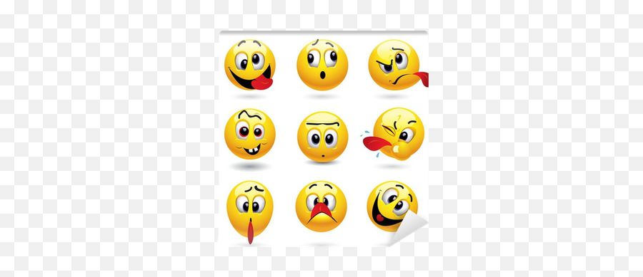Smiley Balls Showing Funny Face Wall Mural U2022 Pixers - We Live To Change Happy Emoji,Funny Face Emoticons