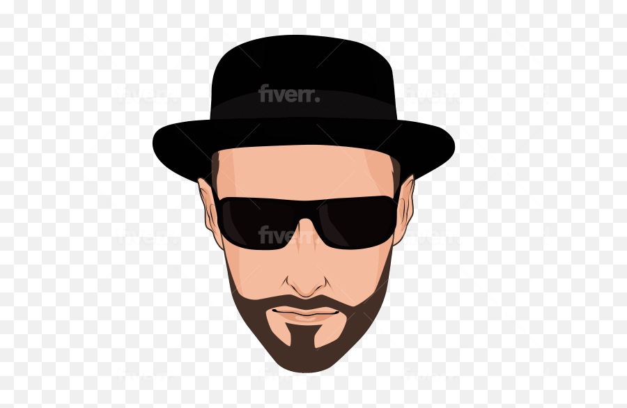Draw Cartoon Vector Portrait For You By Frart09 Fiverr - Gentleman Emoji,How To Draw A Sunglasses Emoji