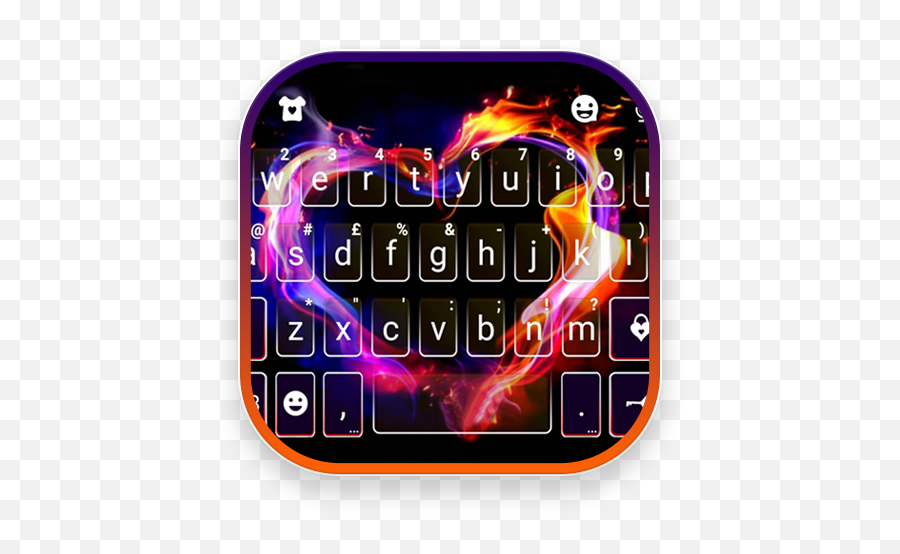 Flaming Heart Keyboard Theme - Language Emoji,Heart Emoji Ong