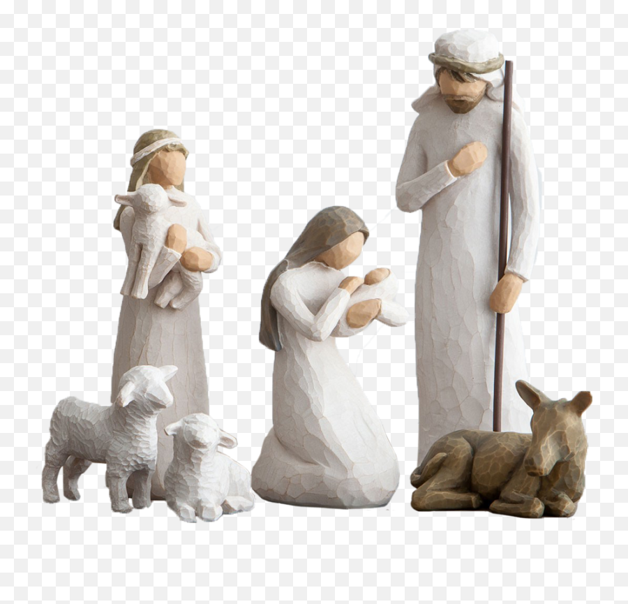 6 - Willow Tree Nativity Emoji,Little Clay Emotion Birds