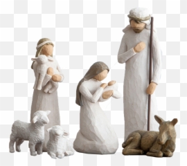 6 - Willow Tree Nativity Emoji,Little Clay Emotion Birds
