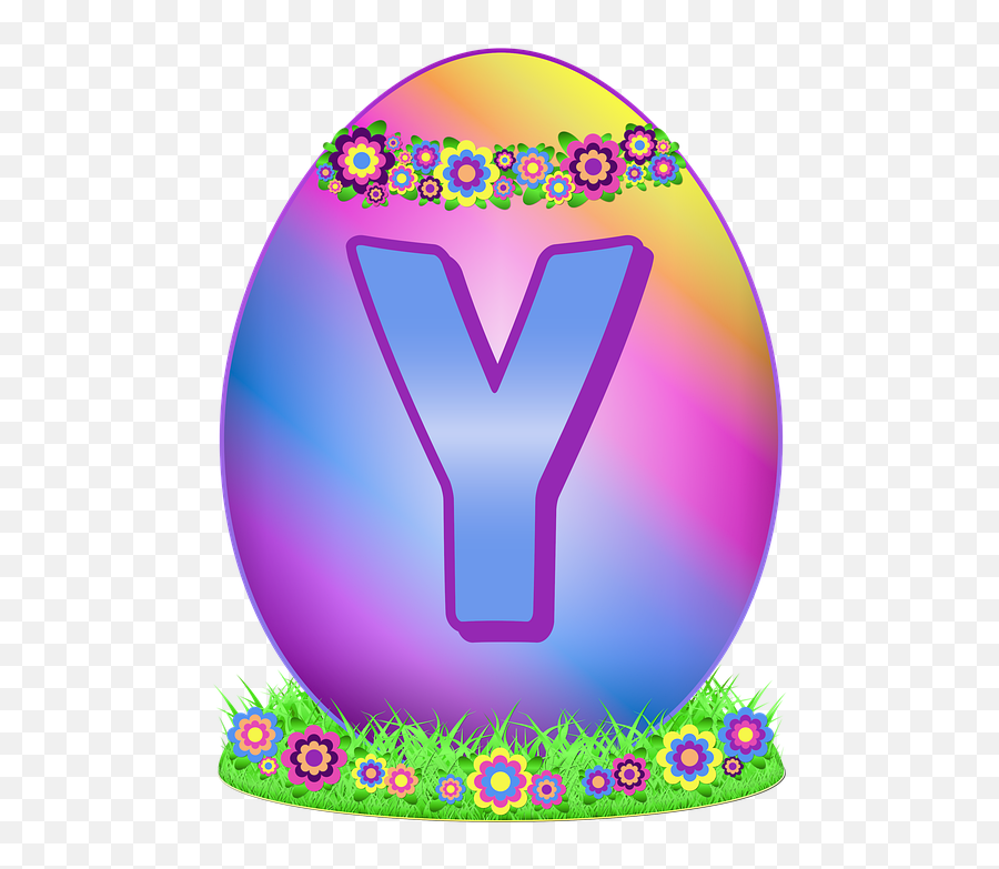 Easter Uppercase Decorative Alphabet Y - Easter Egg Letter R Emoji,Emotions On Eggs