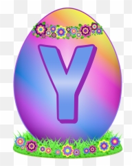 Easter Uppercase Decorative Alphabet Y - Easter Egg Letter R Emoji,Emotions On Eggs