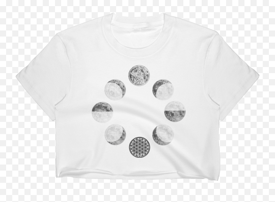 Moon Phases Crop Top - Active Shirt Full Size Png Download Short Sleeve Emoji,Moon Phase Emojis