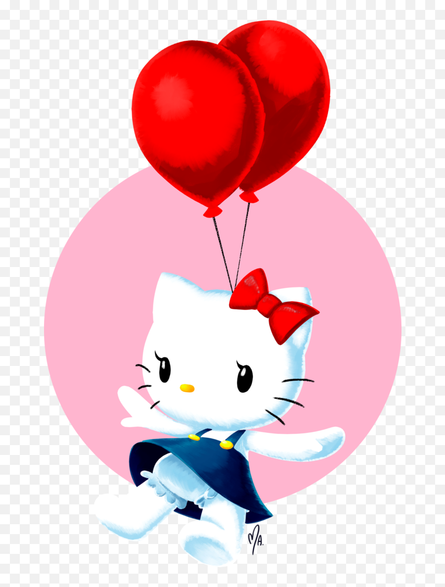 Happy Birthday Hello Kitty Balloon - Clip Art Library Hello Kitty With Ballons Emoji,Linestone Hello Kitty Emoticon