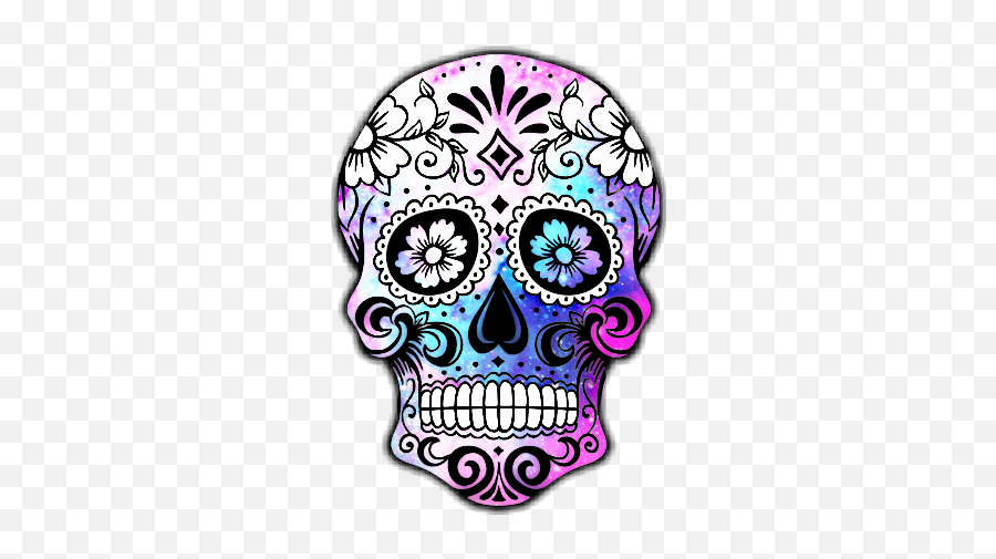 Galaxy Sugar Skull Sticker - Traditional Sugar Skull Designs Emoji,Sugar Skull Emoji