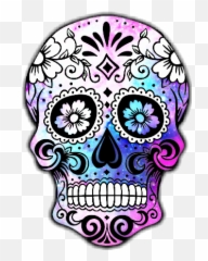 Galaxy Sugar Skull Sticker - Traditional Sugar Skull Designs Emoji,Sugar Skull Emoji