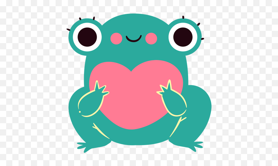 Vector Transparente Png Y Svg De Ilustración De Rana Feliz Emoji,Almohada Emoticon Con Corazones