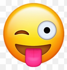 Emoji Smiley Wink Emoticon Face - Transparent Background Wink Tongue Emoji,Winking Emoji